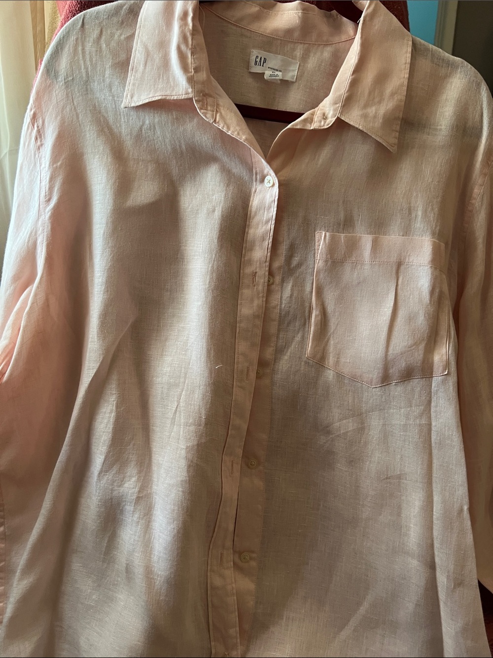 GAP Pale Pink Relaxed Button-Down Shirt - Picture 2 of 7